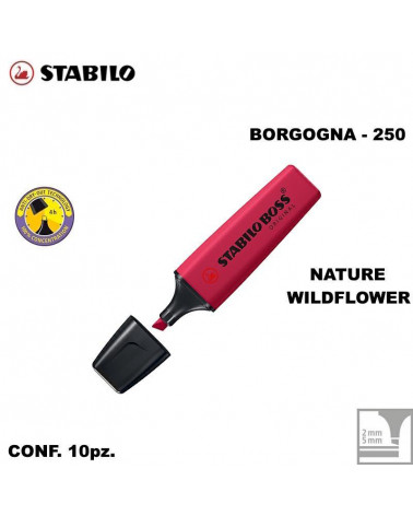 STABILO BOSS NATURE WILDFLOWER BORGOGNA 250-EVIDENZIATORE [10PZ]