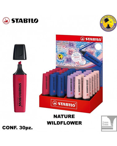 STABILO BOSS NATURE COLORS WILDFLOWER 30pz.ESPOSITORE EVIDENZIATORE