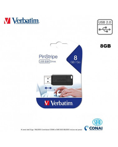 VERBATIM PEN DRIVE USB 2.0 8GB