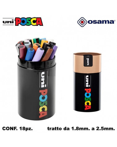 OSAMA MARCATORE UNI POSCA GIFT BOX BRONZO [18PZ]