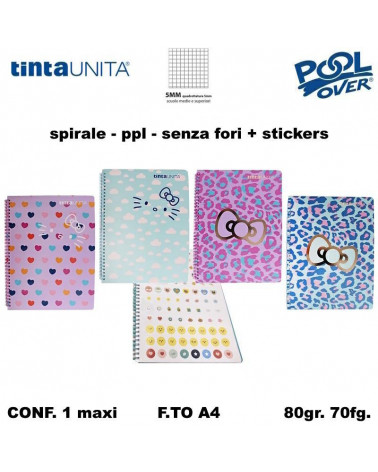 TINTA UNITA HELLO KITTY MAXI SPIR.C/STICKERS 70FF.5M