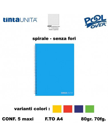 TINTA UNITA MAXI SPIRALE NO FORI 70FG. 4MM 93324 [5PZ]