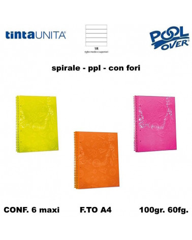 TINTA UNITA GLOW MAXI SPIR. PVC CON FORI 60fg.1R [6PZ]