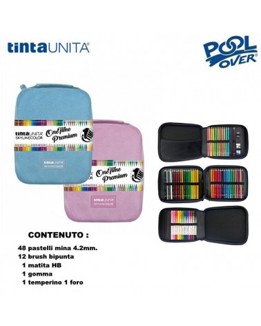 TINTA UNITA ASTUCCIO ONE TIME PREMIUM LUXURY 48 PASTELLI+12BRUSH