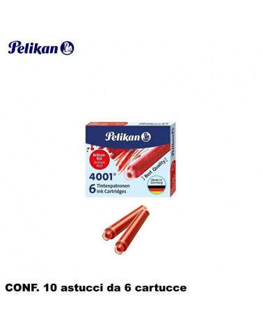PELIKAN CARTUCCE  INCHIOSTRO STILOGRAFICO TP/6  ROSSO [10PZ]