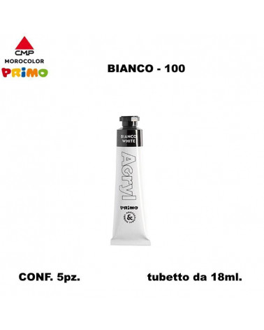 PRIMO TEMPERA ACRILICA 18ML. BIANCO 100 [5PZ]