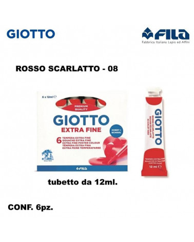 GIOTTO TEMPERA T.4 12ML. ROSSO SCARLATTO 08 [6PZ]