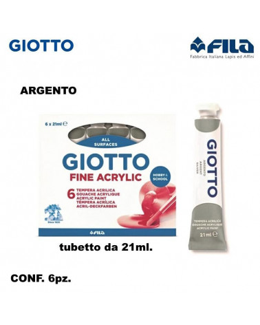 GIOTTO TEMPERA T.7 21ML. ACRILICA-ARGENTO [6PZ]