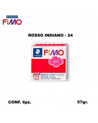 STAEDTLER PASTA FIMO SOFT 8020-24 ROSSO INDIANO [6PZ]