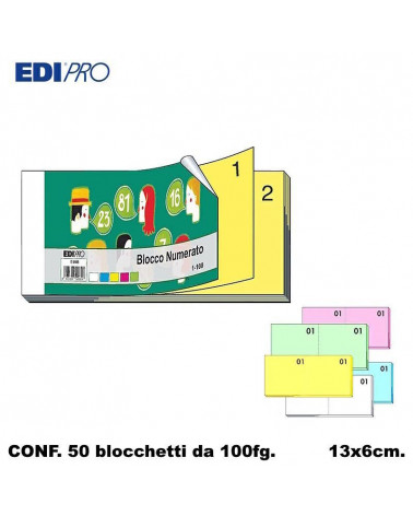 EDIPRO BLOCCHI CASSA NUMERATI 1-100 RIFFA-E5406 [50PZ]