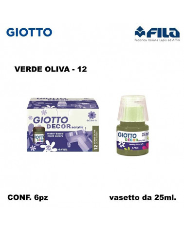 GIOTTO DECOR ACRILIC  VERDE OLIVA 12 [6PZ]