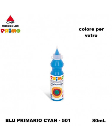 PRIMO COLORE PER VETRO  BLU CYAN 501 [6PZ]