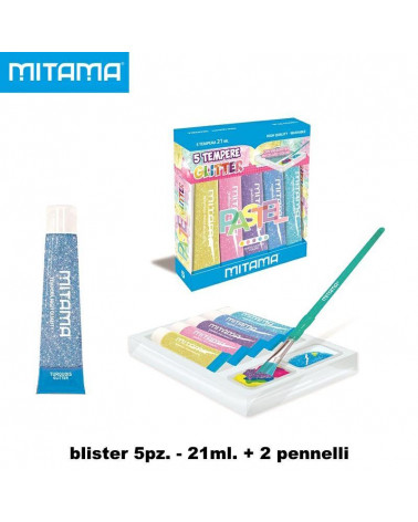 MITAMA TEMPERA PIU 5 TUBI GLITTER 21ML.BL.5PZ.62879