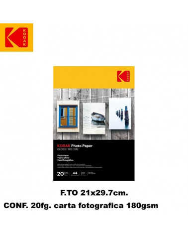 KODAK CARTA FOTOGRAFICA INK JET HIGH GL 180g.A4 20fg.KP0512