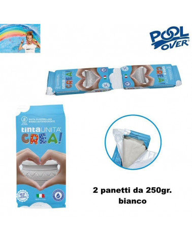 TINTA UNITA PASTA DA MODELLARE CREA 2x250gr. BIANCA+SPATOLA