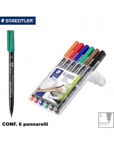 STAEDTLER LUMOCOLOR S 313 6COL.