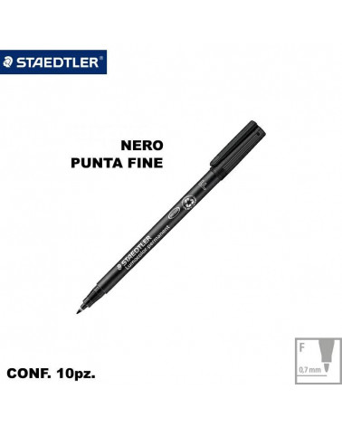 STAEDTLER LUMOCOLOR F 318  NERO F[10PZ]