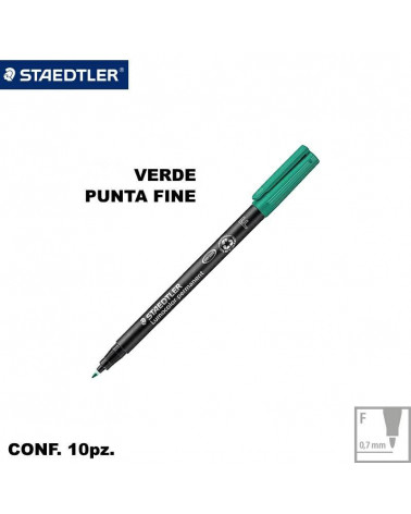 STAEDTLER LUMOCOLOR F 318  VERDE F[10PZ]