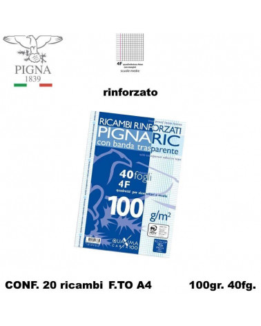 PIGNA RICAMBIO A4 RINFORZATO 4F [20PZ]
