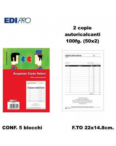 EDIPRO ACQUISTO VALORI BOLLATI 22x14.8 2C. E5784A [5PZ]