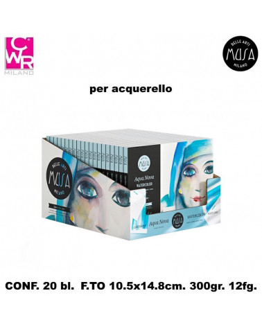 CWR ACQUARELLO AQVA NOVA 10,5x14,8 300gr.12fg.POST CARD [20PZ]