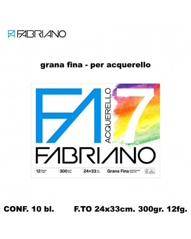 FABRIANO BLOCCO ACQUARELLO F7 24x33 300gr.12fg.DISEGNO [10PZ]