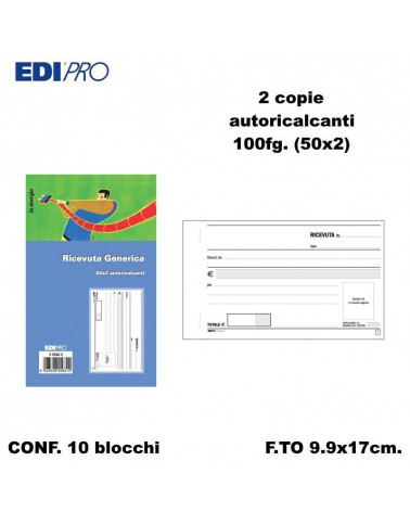 EDIPRO RICEVUTE GENERICHE 9.9x17 2C. E5563C [10PZ]