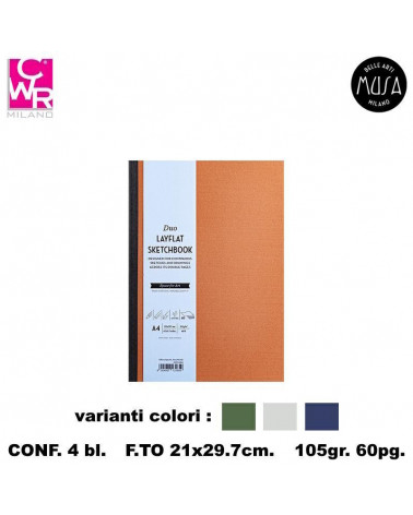 CWR DUO LAYFLAT BLOCCO 21x29,7 60pag.105gr. COLOR [4PZ]