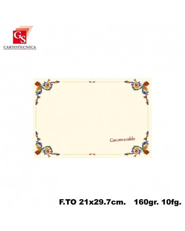 GS DIPLOMI PERGAMENA A4 10PZ. D0011-CON CORNICE