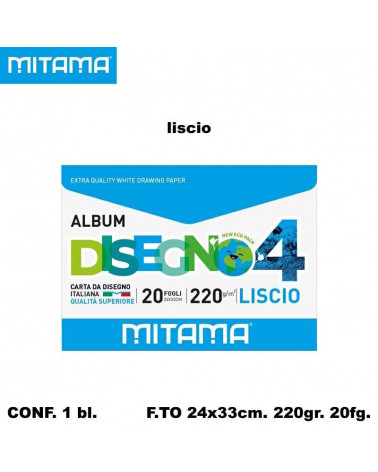 MITAMA BLOCCO DISEGNO M.4 20FG.24X33 LISCIO 220GR.62180