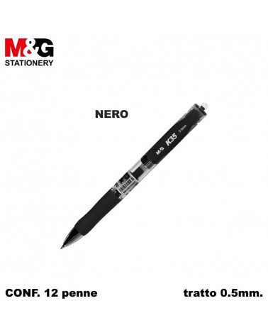 M&G SFERA GEL SCATTO SUPER SCORREVOLE K35 0.5 NERO [12PZ]