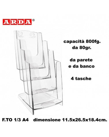 ARDA PORTADEPLIANT F.TO 1/3 A4 4 TASCHE