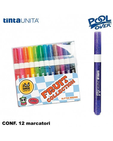 TINTA UNITA ZOO SET MARKER GLITTER 12 COLORI