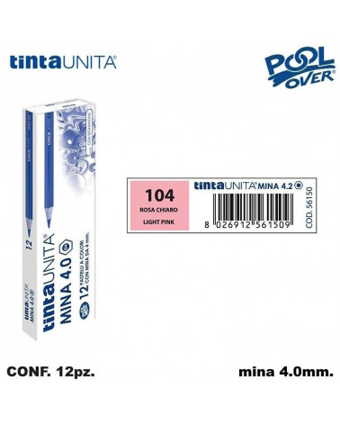 TINTA UNITA PASTELLO MINA 4MM. ROSA CHIARO 104 [12PZ] 56150