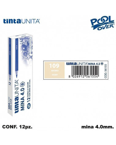 TINTA UNITA PASTELLO MINA 4MM. AVORIO 109 [12PZ] 56155