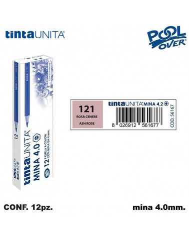 TINTA UNITA PASTELLO MINA 4MM. ROSA CENERE 121 [12PZ] 56167