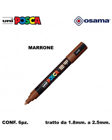 OSAMA MARCATORE UNI POSCA PC5 6PZ. MARRONE-P.MEDIA