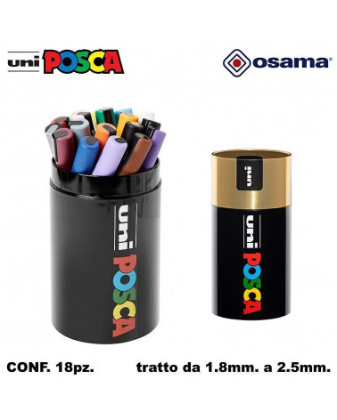 OSAMA MARCATORE UNI POSCA GIFT BOX ORO [18PZ]
