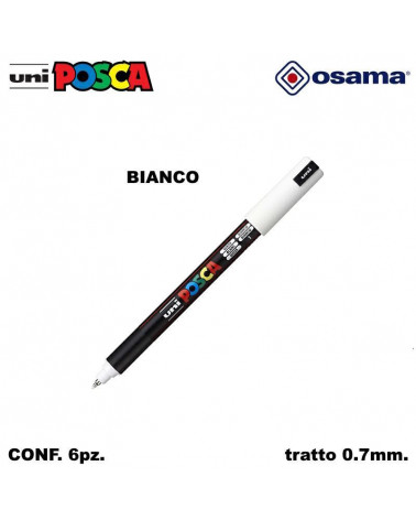 OSAMA MARCATORE UNI POSCA PC1 6PZ. BIANCO-EXTRA FINE