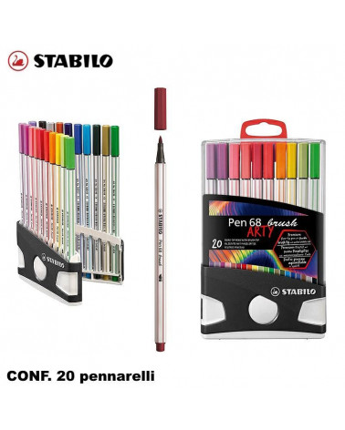 STABILO PEN 68 20COL. PENNARELLO-BRUSH 568/20