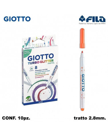 GIOTTO TURBO GLITTER PASTEL 8COL. PENNARELLO [10PZ]