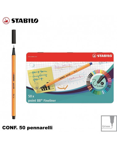 STABILO POINT 88 50COL.METALLO PENNARELLO-8850-6