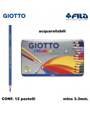 GIOTTO PASTELLO STILNOVO 12COL.MET. ACQUARELLO