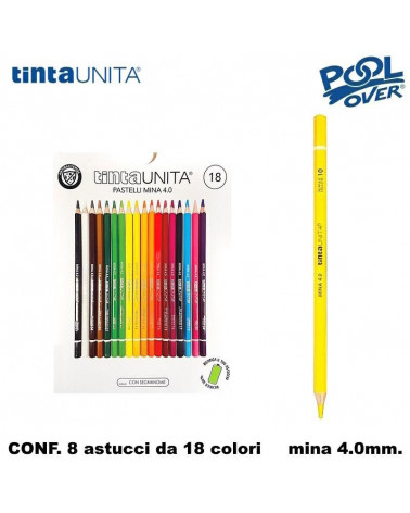 TINTA UNITA PASTELLO 18COL. MINA 4MM. 41458 [8PZ]