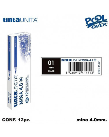 TINTA UNITA PASTELLO MINA 4MM. NERO 01 41471 [12PZ]