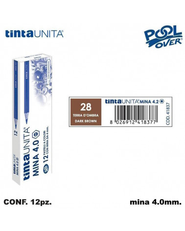 TINTA UNITA PASTELLO MINA 4MM. TERRA D'OMBRA 28 41837 [12PZ]