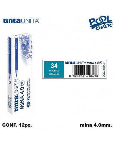 TINTA UNITA PASTELLO MINA 4MM. TURCHESE 34 41843 [12PZ]