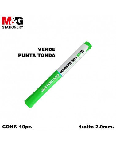 M&G MARCATORE PER LAVAGNA 501 VERDE P-TONDA [10PZ]