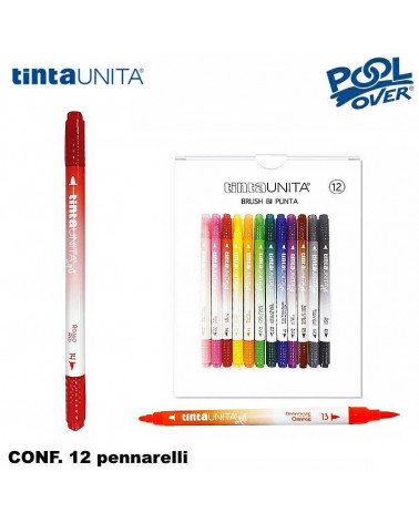 TINTA UNITA PENNARELLO BRUSH BIPUNTA 12COL. 60030