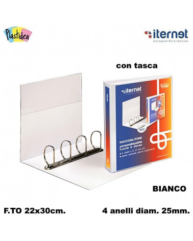 ITERNET RACCOGLITORE PERS.22X30 025 C/TASCA 4 ANELLI-BIANCO